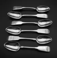 Good Set of 6 Dundee Silver Spoons