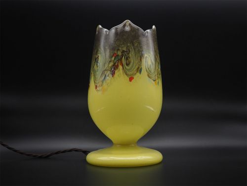 Scottish Vasart Tulip Shape Lamp in Yellow