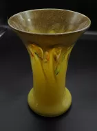 Huge Scottish Vasart Yellow Flower Vase