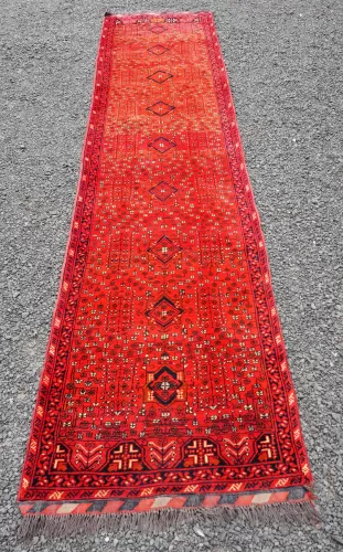 Vintage Afghan 3.8m Long Wool Runner