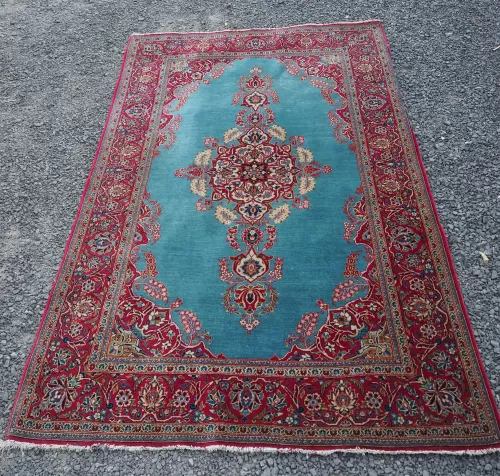 Fine Persian Kashan Blue Ground Rug
