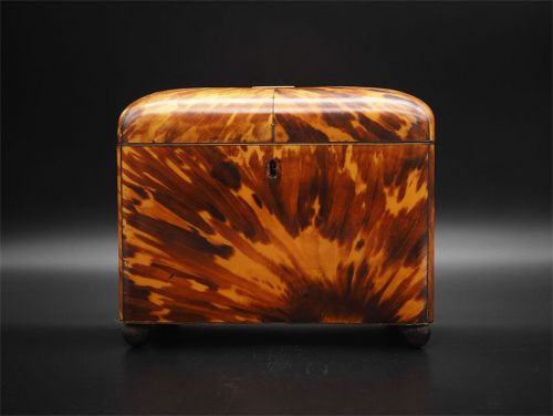 Fine Regency Tortoise Shell Tea Caddy