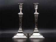 Pair of Adams Style Silver Plated Candlesticks
