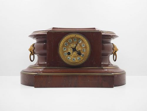 Stunning Victorian Red Marble Mantel Clock