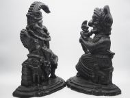 Pair Heavy Victorian Punch & Judy Doorstops