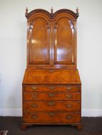 Stunning Queen Anne Style Walnut Bureau Bookcase