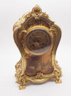 Victorian French Vernis Martin Mantel Clock