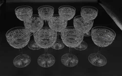 Superb Set of 11 Crystal Port / Sherry Glasses