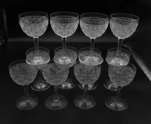 Superb Set of 12 Crystal Port / Sherry Glasses