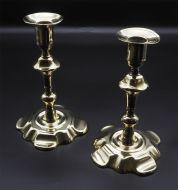 Pair of Early Georgian Brass Candlesticks