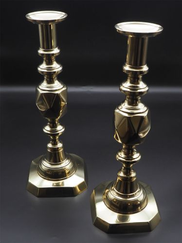 Fine Pair of "King of Diamond" Candlesticks