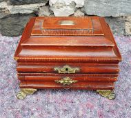 Fine Regency Leather Ladies Sewing Box