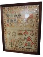 Early Victorian Framed Sampler. 1844 