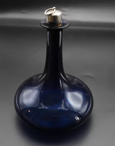 Georgian Bristol Blue Ships Decanter