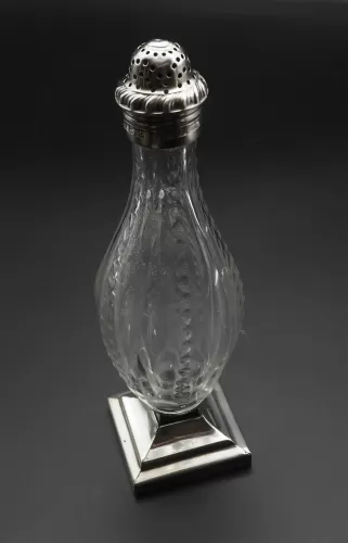 Georgian Silver & Cut Glass Sugar Sifter