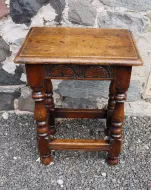 17th Century Style Scottish Oak Joint Stool