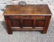 Early 18th Century Carved Oak Coffer Box