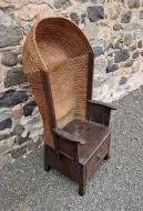 Fine & Rare Early Hooded Oak Orkney Chair