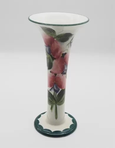 Scottish Wemyss Tall Flower Vase in Sweet Peas