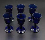 Set of 6 Bristol Blue Liqueur Glasses