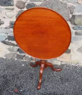 Large Size Mahogany Dish Top Tripod Table