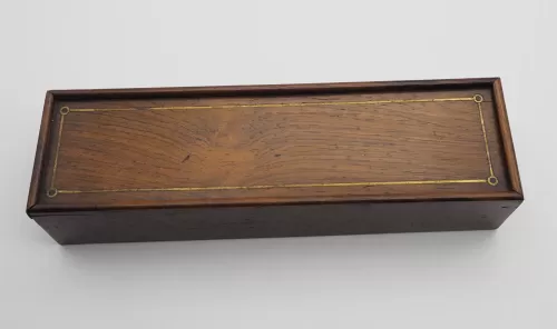 Brass Inlaid Rosewood Pencil Box