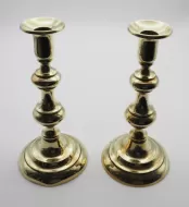 Good Pair of Georgian Brass Candlesticks