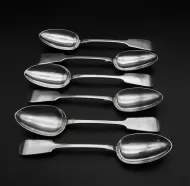 Set of 6 Large Exeter Silver Serving Spoons