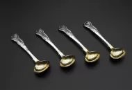 Set of 4 Scottish Silver Salt Spoons