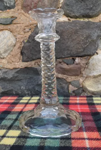 Stunning Victorian Cut Glass Candlestick