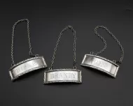 Fine Quality Set of 3 Silver Decanter Labels