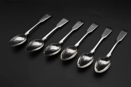 Set of 6 Scottish Glasgow Silver Teaspoons