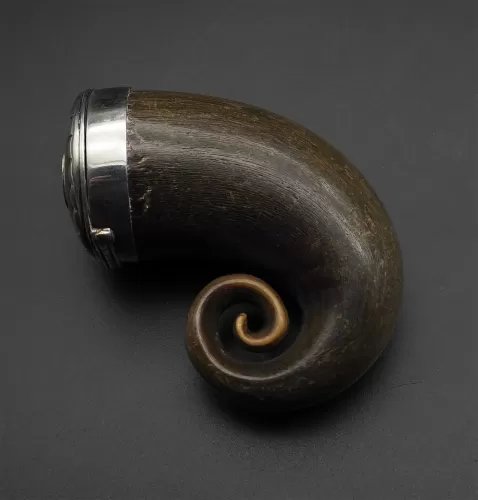 Good Scottish Horn & Silver Snuff Mull