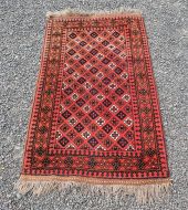 Small Size Vintage Afghan Wool Rug