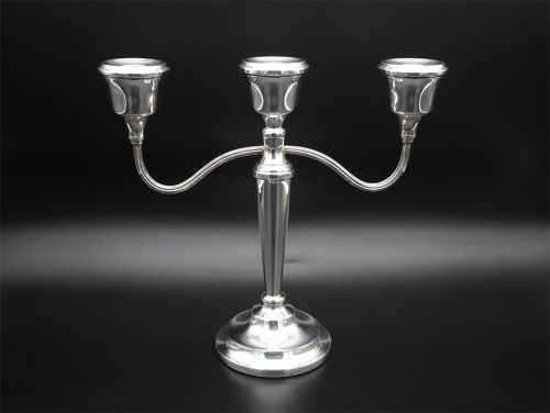 Good Sterling Silver 3 Branch Candelabra