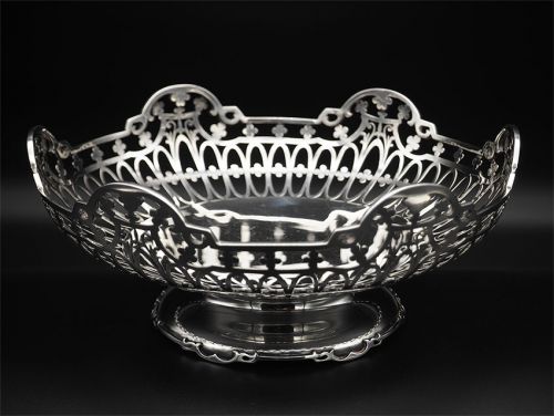 Superb Large Scottish Silver Pierced Bowl