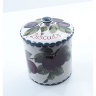 Large Scottish Wemyss Plums Biscuit Barrel