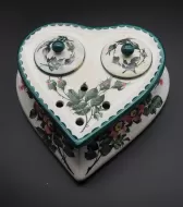 Early Scottish Wemyss Heart Shape Inkwell