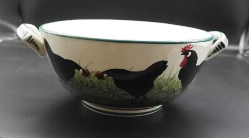 Large Scottish Wemyss Black Hens Bowl