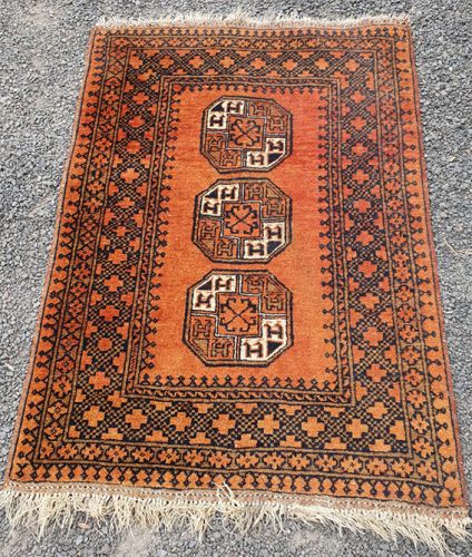 Small Afghan Rug of Elephants Foot Design